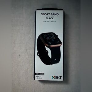 NEXT Black silicone sportband for Apple Watch 42/44mm NIB